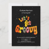Invitation rétro funky pour 60e anniversaire (Devant)