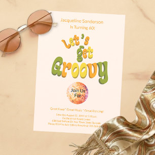 Invitation rétro funky pour les 60 ans