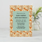 Invitation Retro Funky Super Boho Botanical Anniversaire (Debout devant)