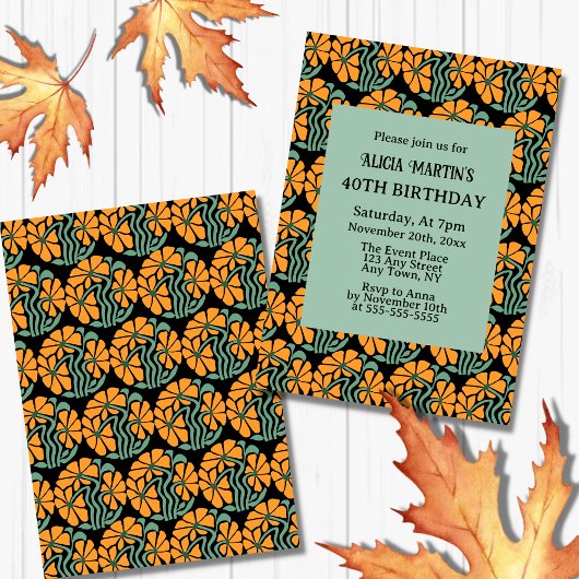 Invitation Retro Funky Super Daisy Flower Anniversaire