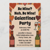 Invitation Rétro Galentine Sois Vin Drôle Fête Personnalisée (Devant)