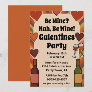 Invitation Rétro Galentine Sois Vin Drôle Fête Personnalisée