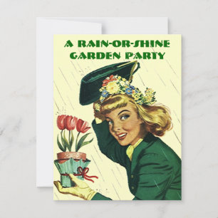 Invitation Retro Garden Party ~ Facile à Customise