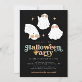 Invitation Retro Ghost Cute Halloween Party (Devant)