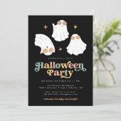 Invitation Retro Ghost Cute Halloween Party (Debout devant)