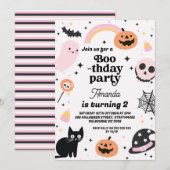 Invitation Retro Girls Boothday Halloween Anniversaire (Devant / Derrière)