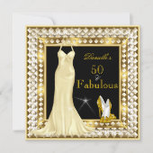 Invitation Retro Glamor Hollywood Fabulous 50 Gold Deco (Devant)