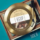 Invitation Retro Gold Record Photo 50th Anniversary Party