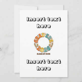 Invitation Retro Grad Class of 2026 Groovy Graduation Party