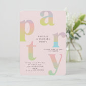 Invitation Retro Gradient Femme fête d'anniversaire (Debout devant)