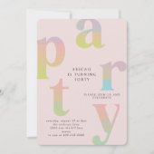 Invitation Retro Gradient Femme fête d'anniversaire (Devant)