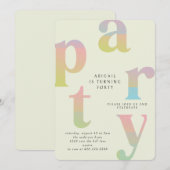 Invitation Retro Gradient Femme fête d'anniversaire II (Devant / Derrière)