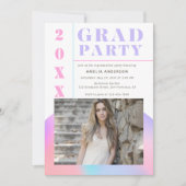 Invitation Retro Gradient Photo Graduation Party (Devant)