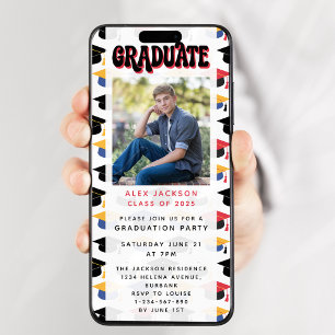 Invitation Retro Graduation Party Digital Evite