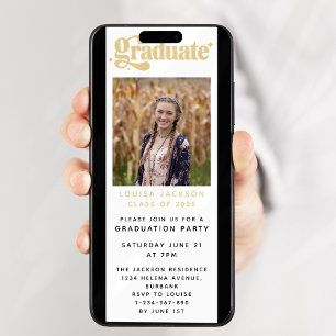 Invitation Retro Graduation Party Digital Evite