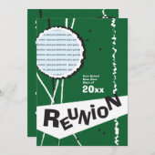 Invitation Retro Green Class à la réunion (Devant / Derrière)