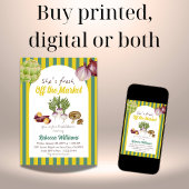 Invitation Retro Green Fresh Off Fête des mariées du marché