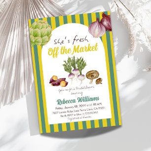 Invitation Retro Green Fresh Off Fête des mariées du marché