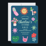 Invitation Retro Green Pink fête du 21e anniversaire<br><div class="desc">Retro Green Pink fête du 21e anniversaire</div>