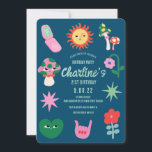 Invitation Retro Green Pink fête du 21e anniversaire<br><div class="desc">Retro Green Pink fête du 21e anniversaire</div>