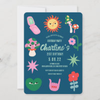 Retro Green Pink fête du 21e anniversaire