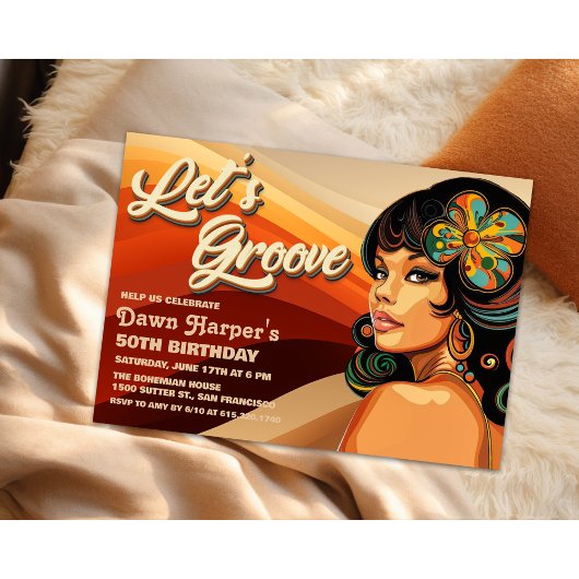 Invitation Rétro Groovy 60s 70s