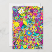 Invitation Retro Groovy FUN Anniversaire 60's Soixante Love P (Dos)