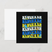 Invitation Rétro Groovy Joyeux Hanoucca Chanukkah Fête Juive (Devant / Derrière)