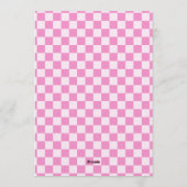 Invitation Retro Groovy Pink Checkered Santa Claus Christmas (Dos)