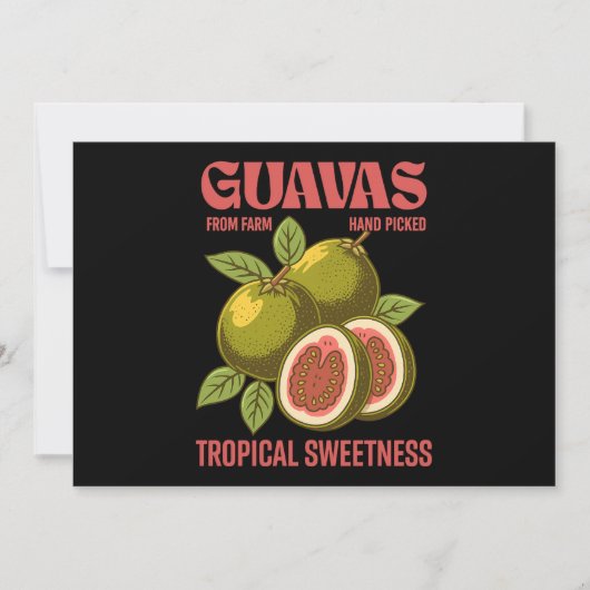Invitation Retro Guavas Fruit Commercial Graphisme Art Style (Devant)