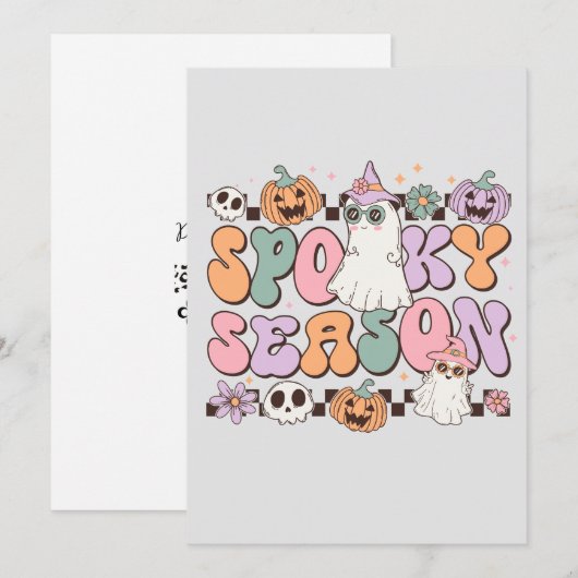 Invitation Retro Halloween (Devant / Derrière)