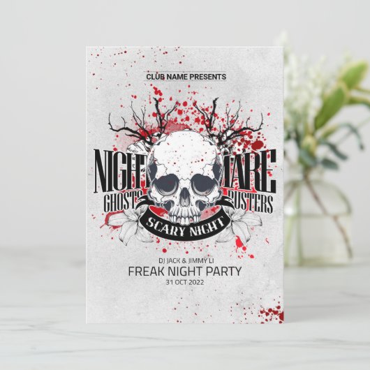 Invitation Retro Halloween (Debout devant)