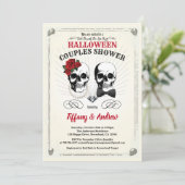 Invitation Retro Halloween couples douche (Debout devant)