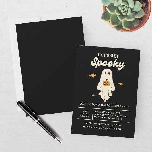 Invitation Retro Halloween : Faisons Peur