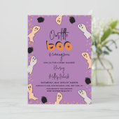 Invitation Retro Halloween Ghost Notre Petit Baby shower Boo (Debout devant)