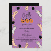 Invitation Retro Halloween Ghost Notre Petit Baby shower Boo (Devant / Derrière)