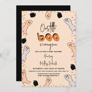Invitation Retro Halloween Ghost Notre Petit Baby shower Boo