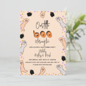 Invitation Retro Halloween Ghost Notre Petit Boo Confetti (Debout devant)