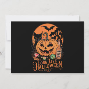 Invitation Retro Halloween Long Live Automne Éffrayante saiso