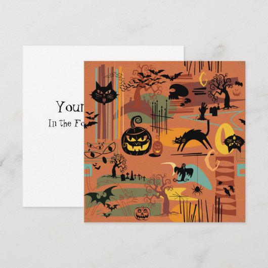 Invitation Rétro Halloween O'Rama (Devant / Derrière)