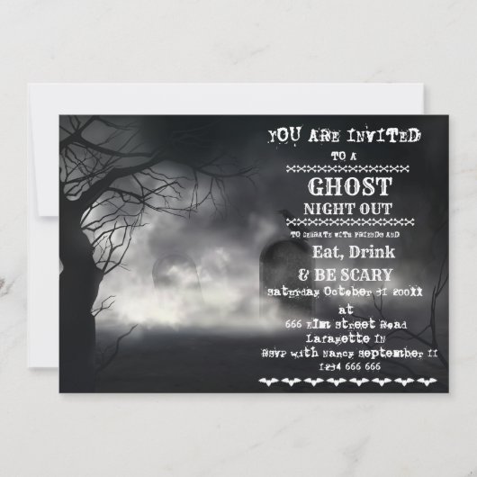 Invitation Retro Halloween pour la fête des adulte (Devant)
