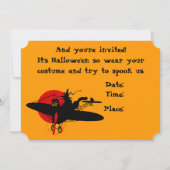 Invitation Retro Halloween Witch Party (Dos)