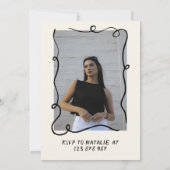 Invitation Retro Hand Drawn Bow 21e Photo Anniversaire (Dos)