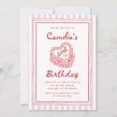 Invitation Retro Hand Drawn Girl 30th Birthday Party (Devant)