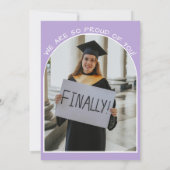Invitation Retro Hand Drawn Lavender Doodle Photo Graduation (Dos)