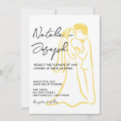 Invitation Retro Hand Drawn Written Summer All In One Wedding (Devant)