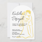 Invitation Retro Hand Drawn Written Summer Arched Wedding (Devant)