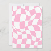 Invitation Retro Happy Smile Face Rose À damiers Fun Annivers (Dos)