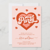 Invitation Retro Heart Bride Bachelorette Party (Devant)