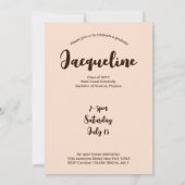 Invitation Retro Hello Graduate 2025 Peach Script Arch Photo (Dos)